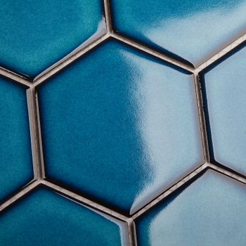 Керамическая мозаика StarMosaic Hexagon big Deep Blue Glossy JJFQ80048 25,6x29,5 см — фото 5, Мозаика