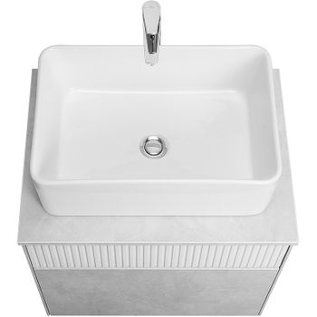 Тумба под раковину Aquaton Марбл 60 1A276101MH4C0 подвесная Слэйт Белый матовый — фото 12, Тумбы под раковину