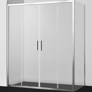 Душевой уголок WasserKRAFT Lippe 170x80 45S53 профиль Серебристый стекло прозрачное — фото 1, Прямоугольные душевые уголки