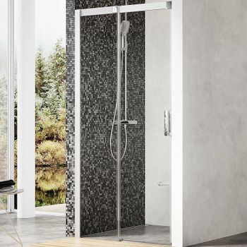 Душевая дверь Ravak Matrix MSD2-100 L 0WLA0U00Z1 профиль Сатин стекло Transparent — фото 1, Раздвижные душевые двери