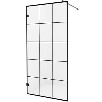 Душевая перегородка New Trendy Avexa Black 120 EXK-2025 профиль Черный стекло прозрачное — фото 1, Душевые перегородки