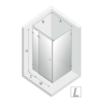 Душевой уголок New Trendy Avexa Gold 120х70 L EXK-1764 профиль Брашированное золото стекло прозрачное — фото 12, Прямоугольные душевые уголки