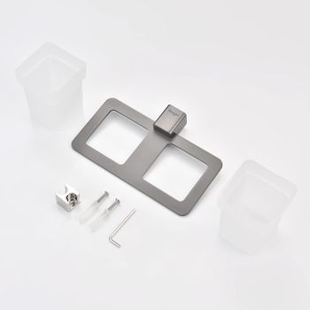 Стакан для зубных щеток Raglo R301.08.09 двойной Графит — фото 9, Стаканы для зубных щеток