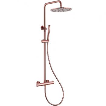 Душевая система Abber Wasser Kreis AF8160RG с термостатом Розовое золото — фото 1, Душевые стойки