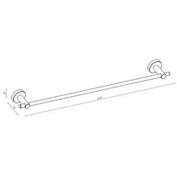 Полотенцедержатель Damixa Scandi Pro HASP346400 Хром — фото 2, Полотенцедержатели