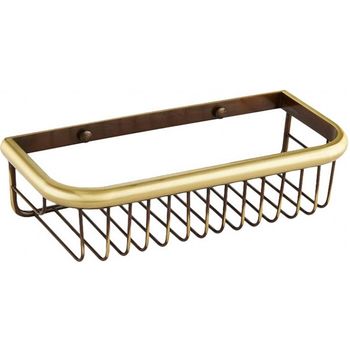 Полка корзина ZorG BR AZR U-1 BR Бронза — фото 1, Полки для ванной и душа