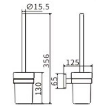 Ершик для унитаза CeramaLux Cube 12613 Хром — фото 2, Ершики для унитаза