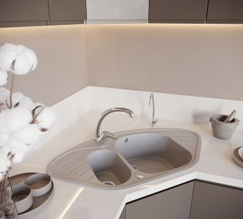 Кухонная мойка Domaci Бьелла DMC-14 DMC-14-310 Серая — фото 2, Кухонные мойки