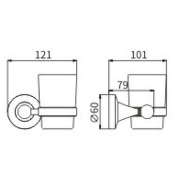 Стакан для зубных щеток CeramaLux Luxury 57502 Черный Золото — фото 2, Стаканы для зубных щеток