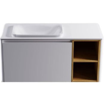 Подвесной шкаф Astra Form Капелла 30 03110002 открытый Ясень — фото 1, Шкафы для ванной