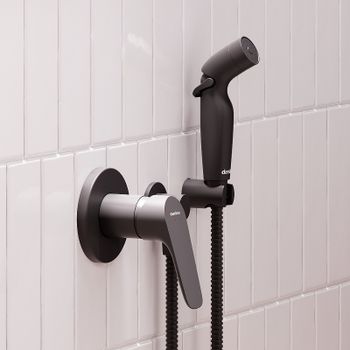 Гигиенический душ со смесителем Damixa Jupiter 777510300 Черный матовый — фото 1, Гигиенические души