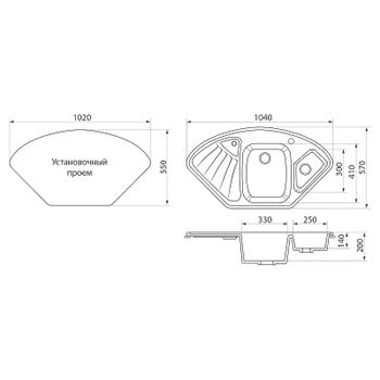 Кухонная мойка Domaci Бьелла DMC-14K DMC-14K-308 Черная — фото 9, Кухонные мойки
