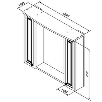 Зеркало со шкафом Damixa RedBlu Palace One 85 M41MPX0851WG с подсветкой Белый — фото 5, Зеркальные шкафы в ванную