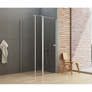 Душевой уголок New Trendy New Soleo Chrome 110х110 K-0731 профиль Хром стекло прозрачное — фото 2, Квадратные душевые уголки