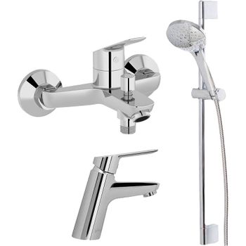 Комплект смесителей Jacob Delafon Lucien E20850RU-CP Хром — фото 1, Готовые комплекты для ванной комнаты