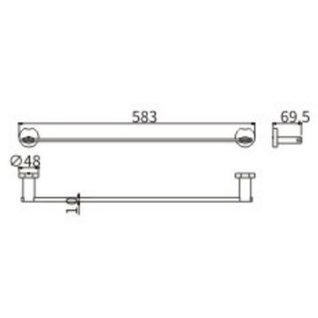 Полотенцедержатель CeramaLux Loft 53908 Хром — фото 2, Полотенцедержатели