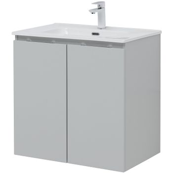 Тумба под раковину Aquanet Алвита New 70 303903 подвесная Серая матовая — фото 1, Тумбы под раковину