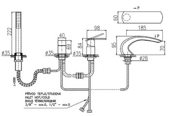 Смеситель на борт ванны Rav Slezak Loira LR572.5PZ Золото — фото 3, Смесители на борт ванны