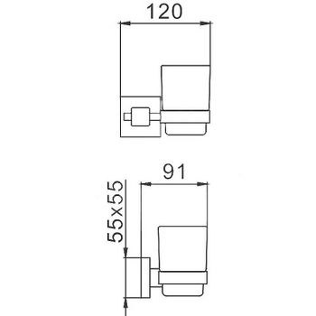 Стакан для зубных щеток Haiba HB8906 Черный матовый — фото 2, Стаканы для зубных щеток