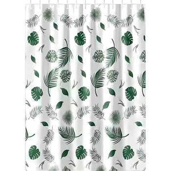 Штора для ванны Haiba 180х180 HB75064 Белая Листья — фото 1, Шторы для ванной