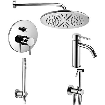 Комплект смесителей Paffoni Light KITZLIG015CR071 Хром — фото 1, Готовые комплекты для ванной комнаты