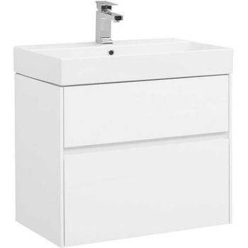 Тумба с раковиной Aquanet Бруклин 70 212597 подвесная Белая — фото 1, Тумбы с раковиной