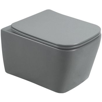 Унитаз SantiLine SL-5007MG подвесной Серый матовый с сиденьем Микролифт — фото 1, Подвесные унитазы