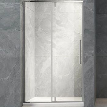 Душевая дверь Veconi Vianno VN-34 110 VN34-110-01-C7 профиль Хром стекло прозрачное — фото 1, Распашные душевые двери