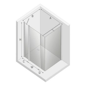 Душевой уголок New Trendy New Soleo Chrome 110х100 K-0372 профиль Хром стекло прозрачное — фото 7, Прямоугольные душевые уголки