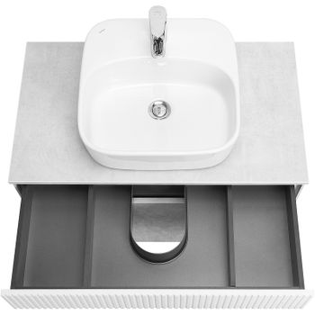 Тумба под раковину Aquaton Марбл 80 1A276201MH4C0 подвесная Слэйт Белый матовый — фото 13, Тумбы под раковину