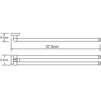 Полотенцедержатель WasserKRAFT Dill K-3931 поворотный Хром — фото 4, Полотенцедержатели