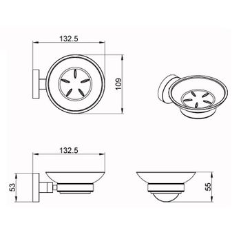 Мыльница Azario Nessy AZ-73108 Хром — фото 2, Мыльницы