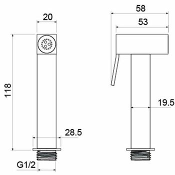 Гигиенический душ Aquatek AQ2058MB Черный матовый — фото 2, Гигиенические души