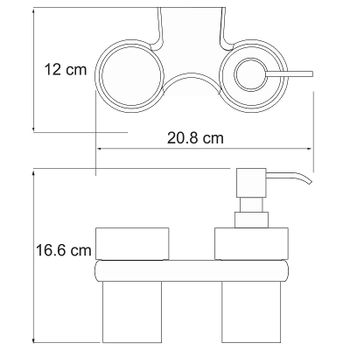 Дозатор для жидкого мыла WasserKRAFT Berkel K-6889 со стаканом для зубных щеток Хром — фото 3, Дозаторы