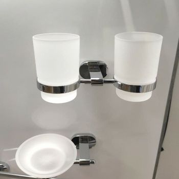 Стакан для зубных щеток Ravak Chrome CR 220.00 X07P189 двойной Хром — фото 2, Стаканы для зубных щеток