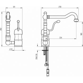 Смеситель для кухни Migliore Queen Nostalgia 18282 Золото — фото 4, Смесители для кухни