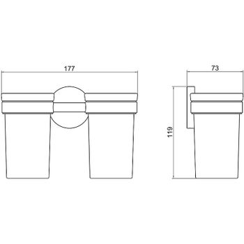 Стакан для зубных щеток Schein Kahlo 9132CH двойной Хром — фото 2, Стаканы для зубных щеток