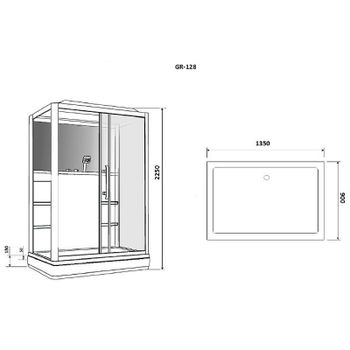 Душевая кабина Grossman 135x90 GR128L с гидромассажем — фото 10, Душевые кабины