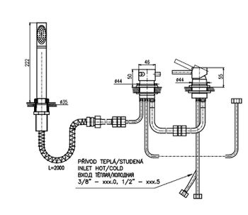 Смеситель на борт ванны Rav Slezak Seina SE975.5PZ Золото — фото 4, Смесители на борт ванны