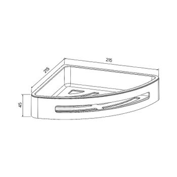 Полка угловая Iddis SHE11SBi44 Черный — фото 3, Полки для ванной и душа