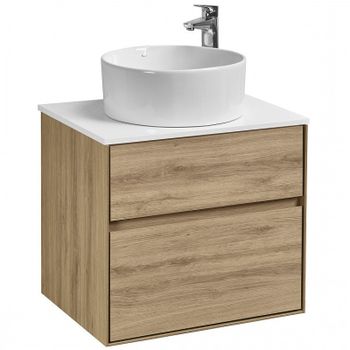 Тумба под раковину Aquaton Либерти 60 1A279401LYC70 подвесная Дуб эльвезия — фото 7, Тумбы под раковину