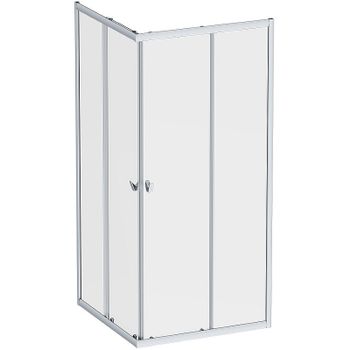 Душевой уголок AM.PM Sunny 90х90 W87G-403-9090-MT профиль Хром матовый стекло прозрачное — фото 1, Квадратные душевые уголки