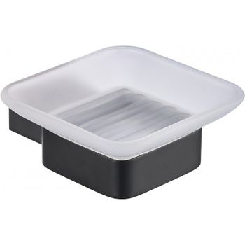 Мыльница Milacio Ultra MCU.952.MB / чёрная матовая / настенная / нержавеющая сталь и стекло — фото 1, Мыльницы