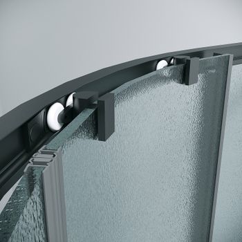 Душевой уголок Grossman Cosmo 90х90 301.K33.02.9090.21.02 профиль Черный матовый стекло шиншилла — фото 8, Душевые уголки четверть круга