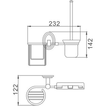 Ершик для унитаза с держателем освежителя воздуха Haiba HB1510-1 Хром — фото 2, Ершики для унитаза