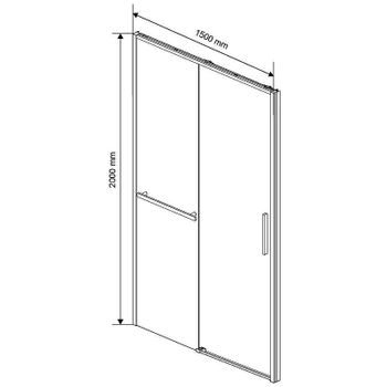 Душевая дверь Vincea Slim Soft 150 VDS-1SS150CLGM профиль Вороненая сталь стекло прозрачное — фото 5, Раздвижные душевые двери