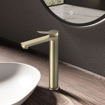 Смеситель для раковины Vincea Arco VBF-4AR02BG Брашированное золото — фото 2, Смесители для раковины