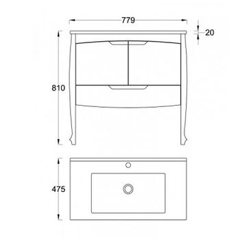 Тумба под раковину Veedi Lord 80 LRD800T-DR Белая — фото 7, Тумбы под раковину