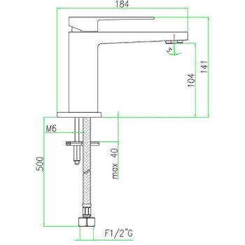 Смеситель для раковины Webert Pegaso PE830102560SSE Черный матовый — фото 3, Смесители для раковины