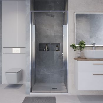 Душевая дверь Niagara Nova 110 NG-64-11A профиль Хром стекло прозрачное — фото 1, Раздвижные душевые двери